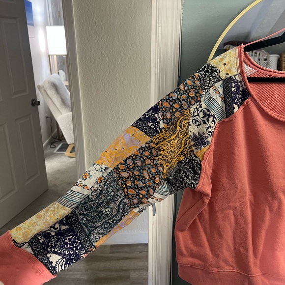FREE PEOPLE patchwork long sleeve top - Picture 3 of 5